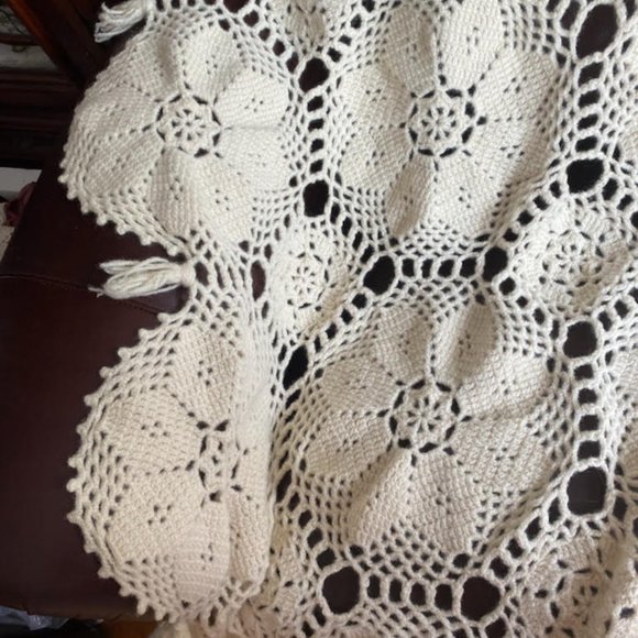 Hand-Made Heavy Crocheted Bed Cover - Picture 3 of 3